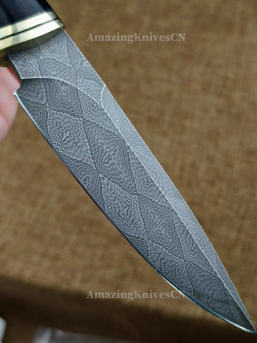 Top Tier Collectible Knife Luxury Handforged Damacus Steel Fixed Blade Knife with Leather Sheath - AK-HT1001