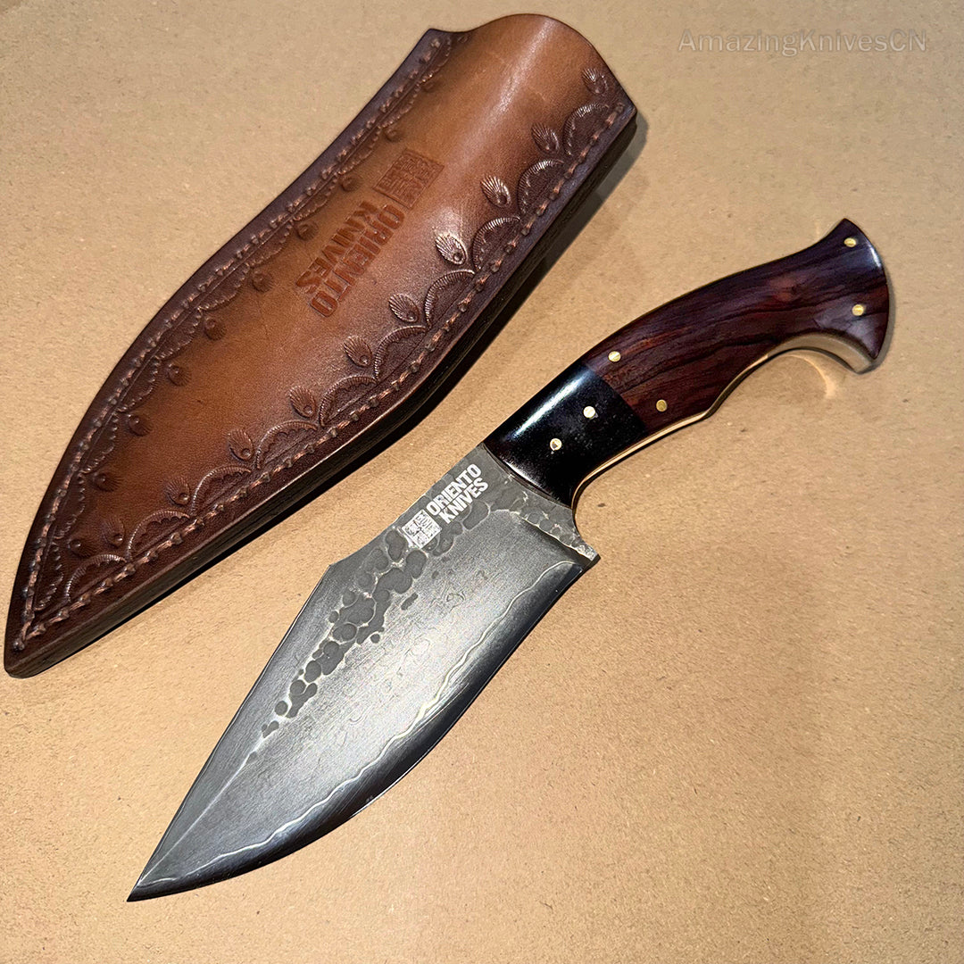 FORGED SAN MAI DAMASCUS HUNTER FIXED BLADE KNIFE FULL TANG - AK-HT0263