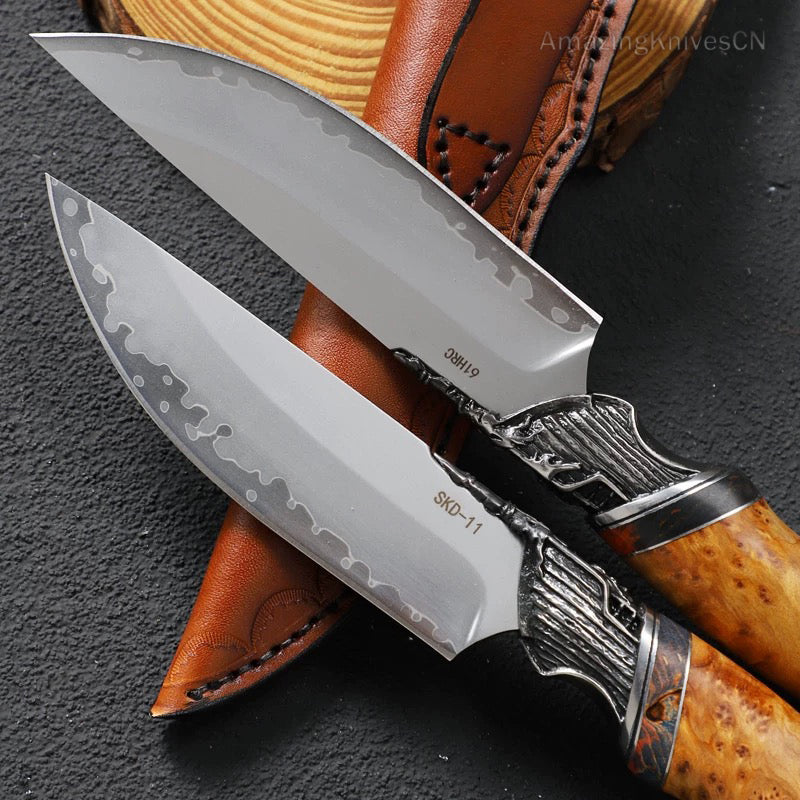 Handmade Japanese SKD-11 Steel Hunting Knife Survival Fighter Bowie Collectible - AK-HT0975
