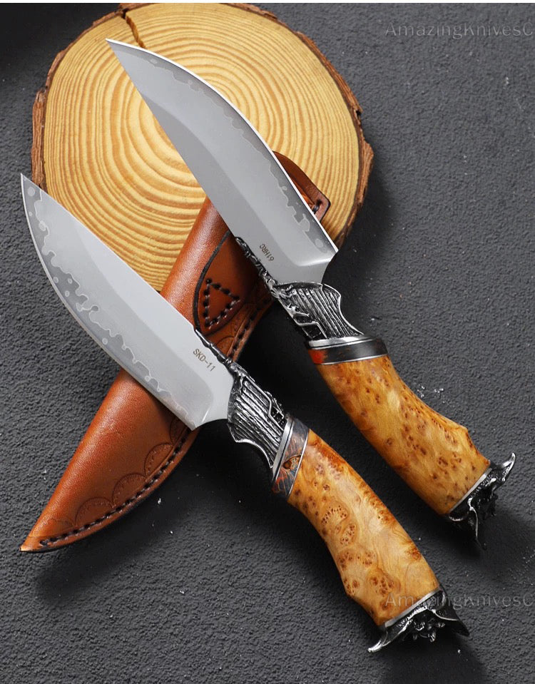 Handmade Japanese SKD-11 Steel Hunting Knife Survival Fighter Bowie Collectible - AK-HT0975