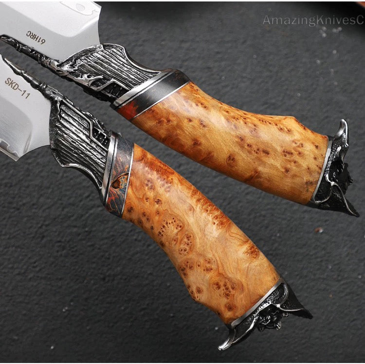 Handmade Japanese SKD-11 Steel Hunting Knife Survival Fighter Bowie Collectible - AK-HT0975