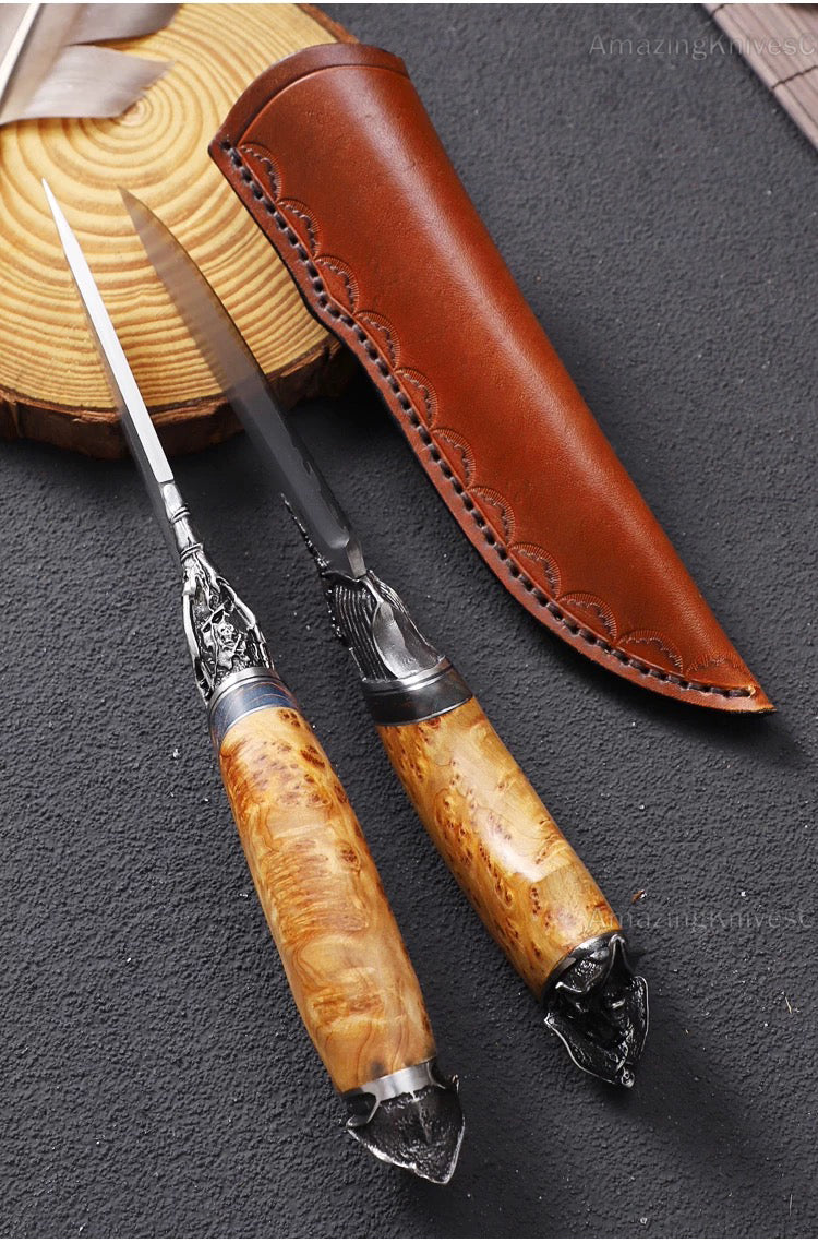 Handmade Japanese SKD-11 Steel Hunting Knife Survival Fighter Bowie Collectible - AK-HT0975