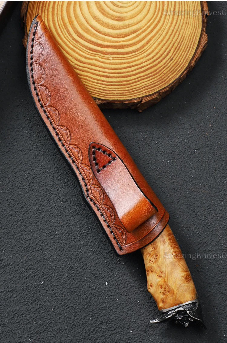 Handmade Japanese SKD-11 Steel Hunting Knife Survival Fighter Bowie Collectible - AK-HT0975