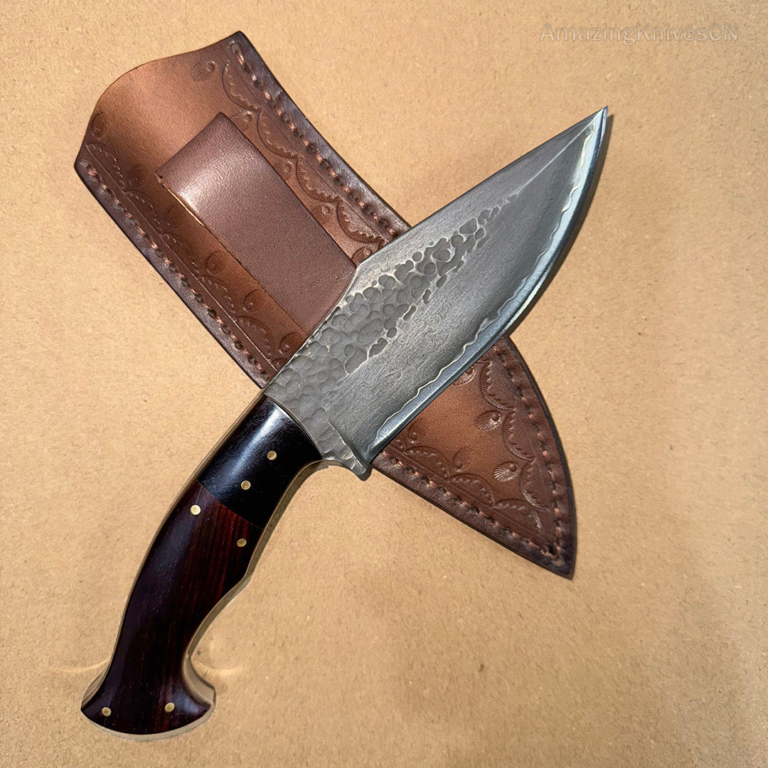FORGED SAN MAI DAMASCUS HUNTER FIXED BLADE KNIFE FULL TANG - AK-HT0263