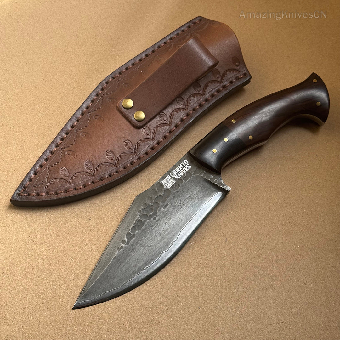 FORGED SAN MAI DAMASCUS HUNTER FIXED BLADE KNIFE FULL TANG - AK-HT0263