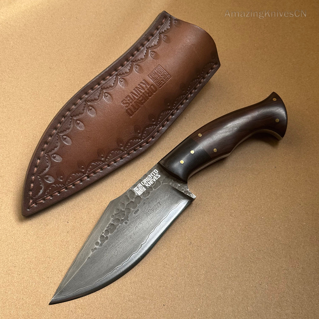 FORGED SAN MAI DAMASCUS HUNTER FIXED BLADE KNIFE FULL TANG - AK-HT0263