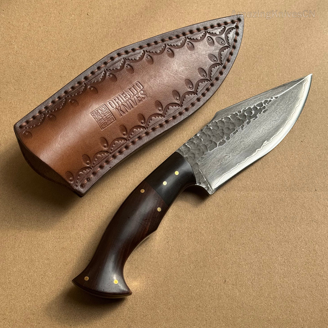 FORGED SAN MAI DAMASCUS HUNTER FIXED BLADE KNIFE FULL TANG - AK-HT0263