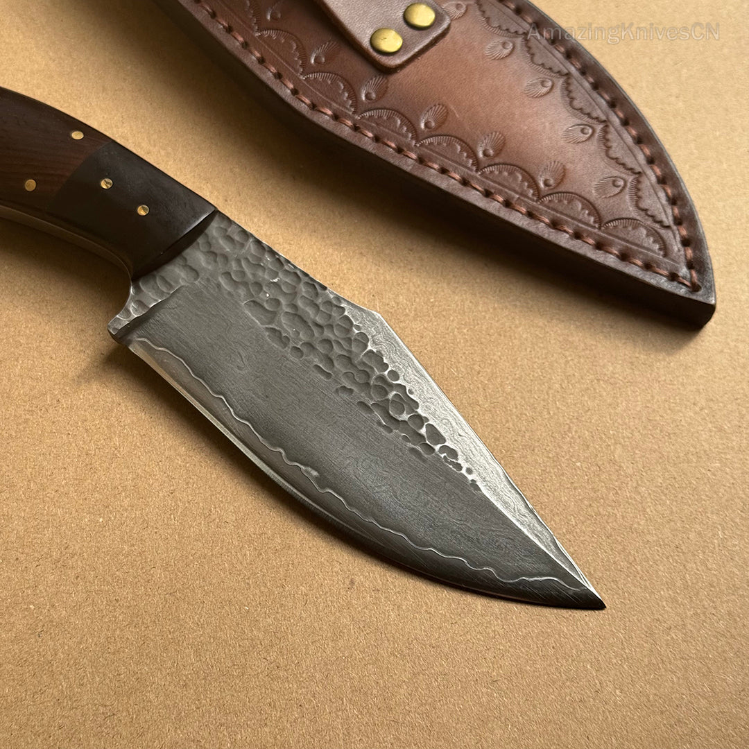 FORGED SAN MAI DAMASCUS HUNTER FIXED BLADE KNIFE FULL TANG - AK-HT0263
