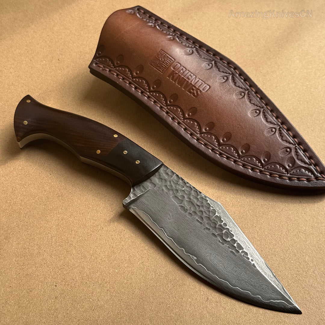 FORGED SAN MAI DAMASCUS HUNTER FIXED BLADE KNIFE FULL TANG - AK-HT0263