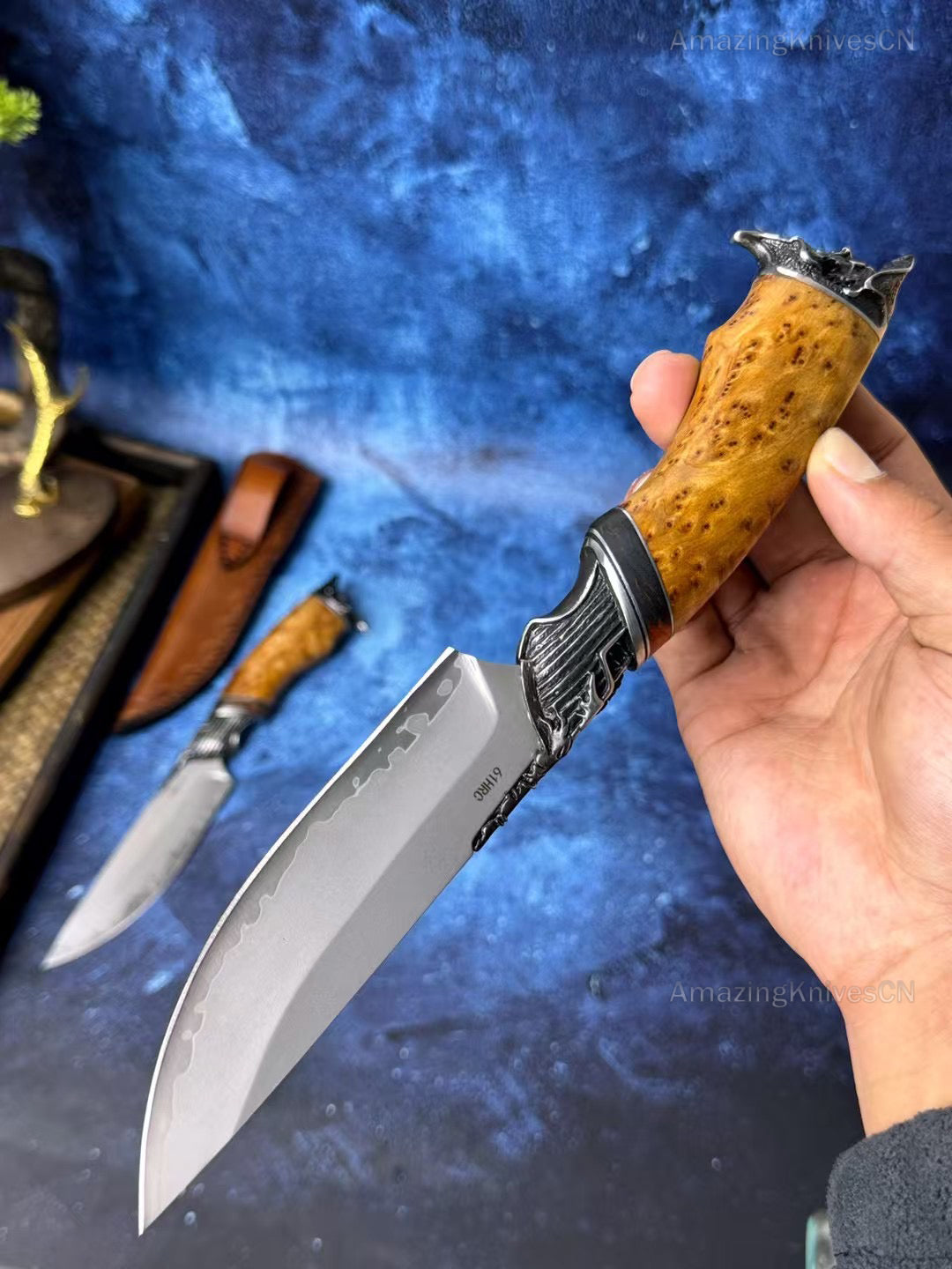 Handmade Japanese SKD-11 Steel Hunting Knife Survival Fighter Bowie Collectible - AK-HT0975