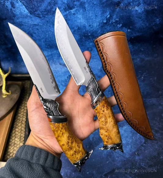 Handmade Japanese SKD-11 Steel Hunting Knife Survival Fighter Bowie Collectible - AK-HT0975