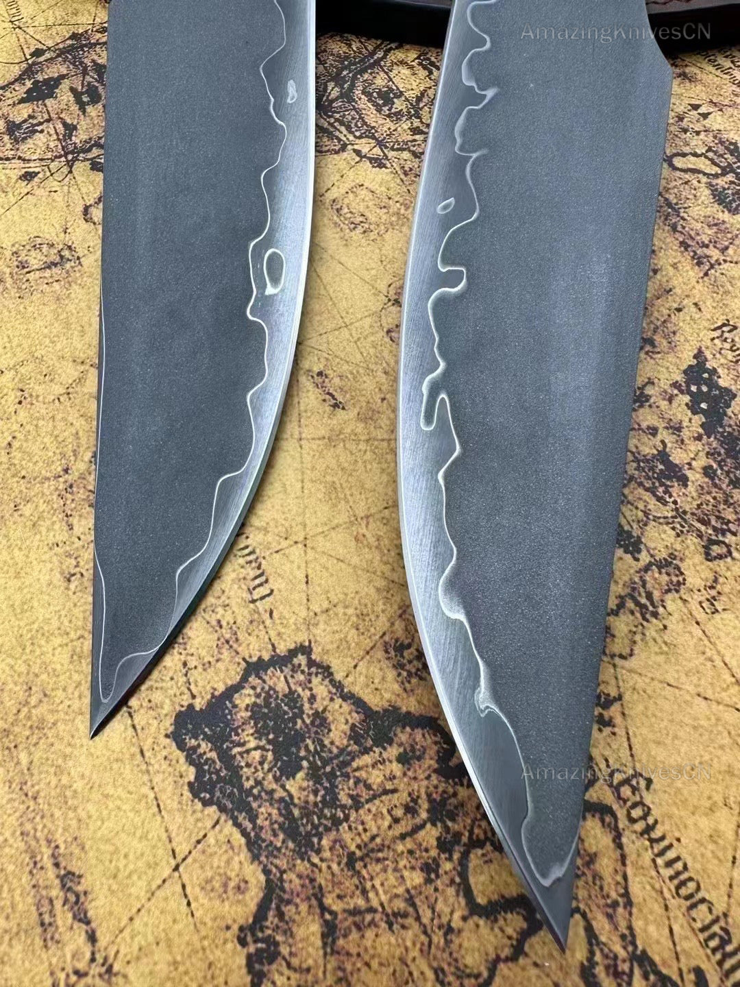 Hand Forged Japanese SKD-11 Steel Big Bowie Hunting Knife Survival Full Tang - AK-HT0848