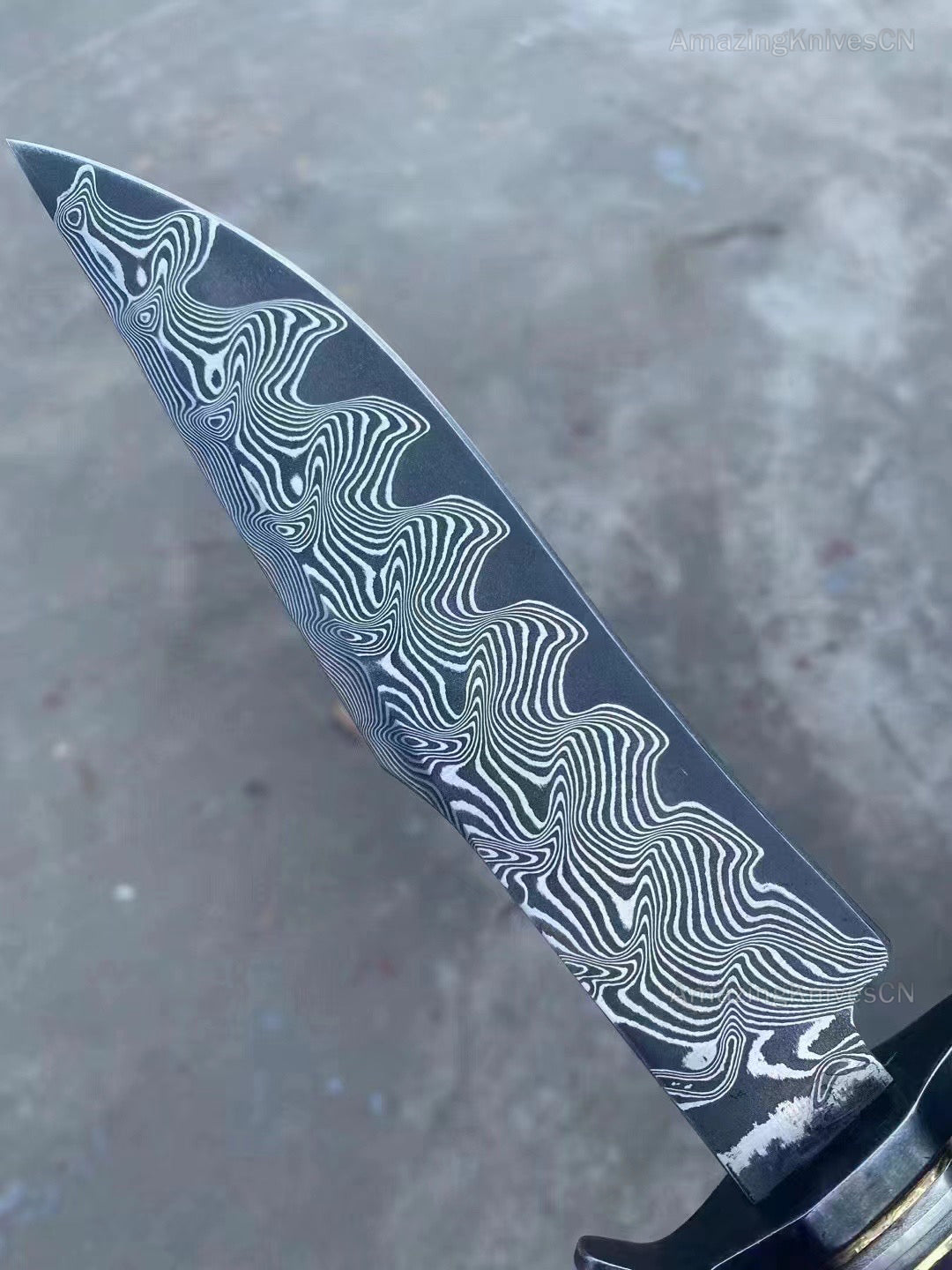 Handmade VG10 Damascus Steel Hunting Knife Survival Bowie Knife w/ Sheath Outdoor - AK-HT0638-S2