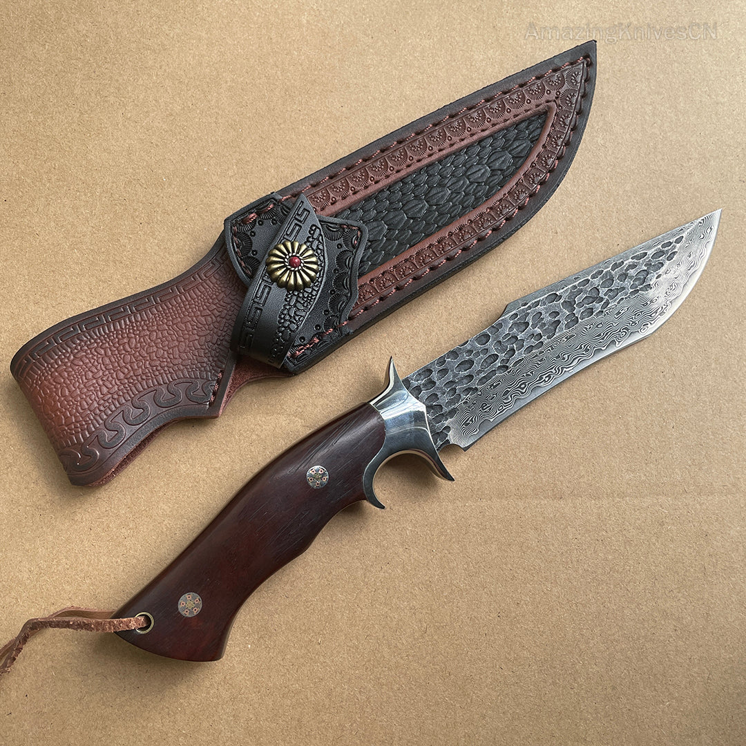 Damascus Hunting Knife Survival Rescue Knife Fixed Blade- AK-HT0649