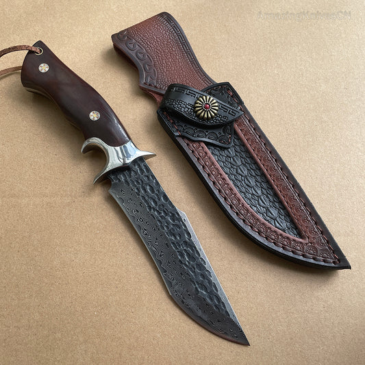 Damascus Hunting Knife Survival Rescue Knife Fixed Blade- AK-HT0649