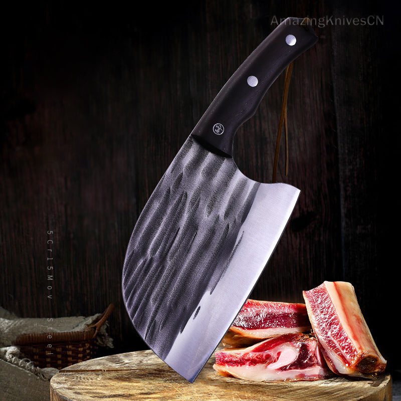 Hand Forged Cleaver Chopper Kitchen Knife Full Tang Wood Handle- AK-FK0862