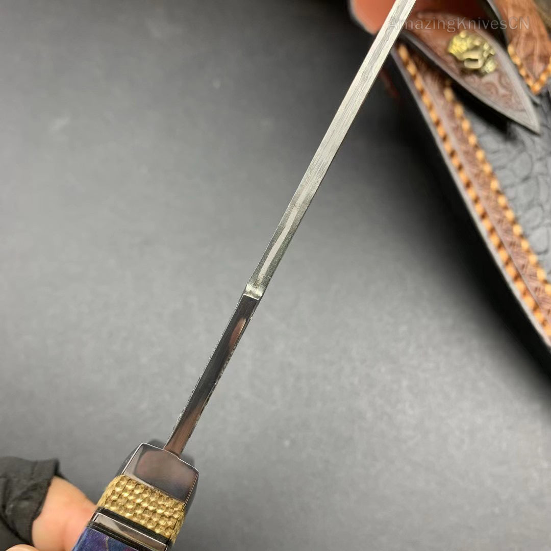 HANDCRAFTED FIXED BLADE JAPANESE VG10 DAMASCUS HUNTING KNIFE -AK-HT0410