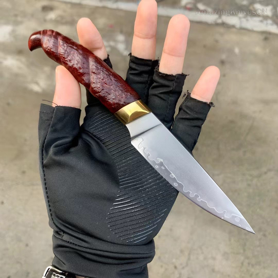 Collectible SKD-11 Steel Hunting Knife Fixed Blade Knife Bloodwood with Sheath - AK-HT0911