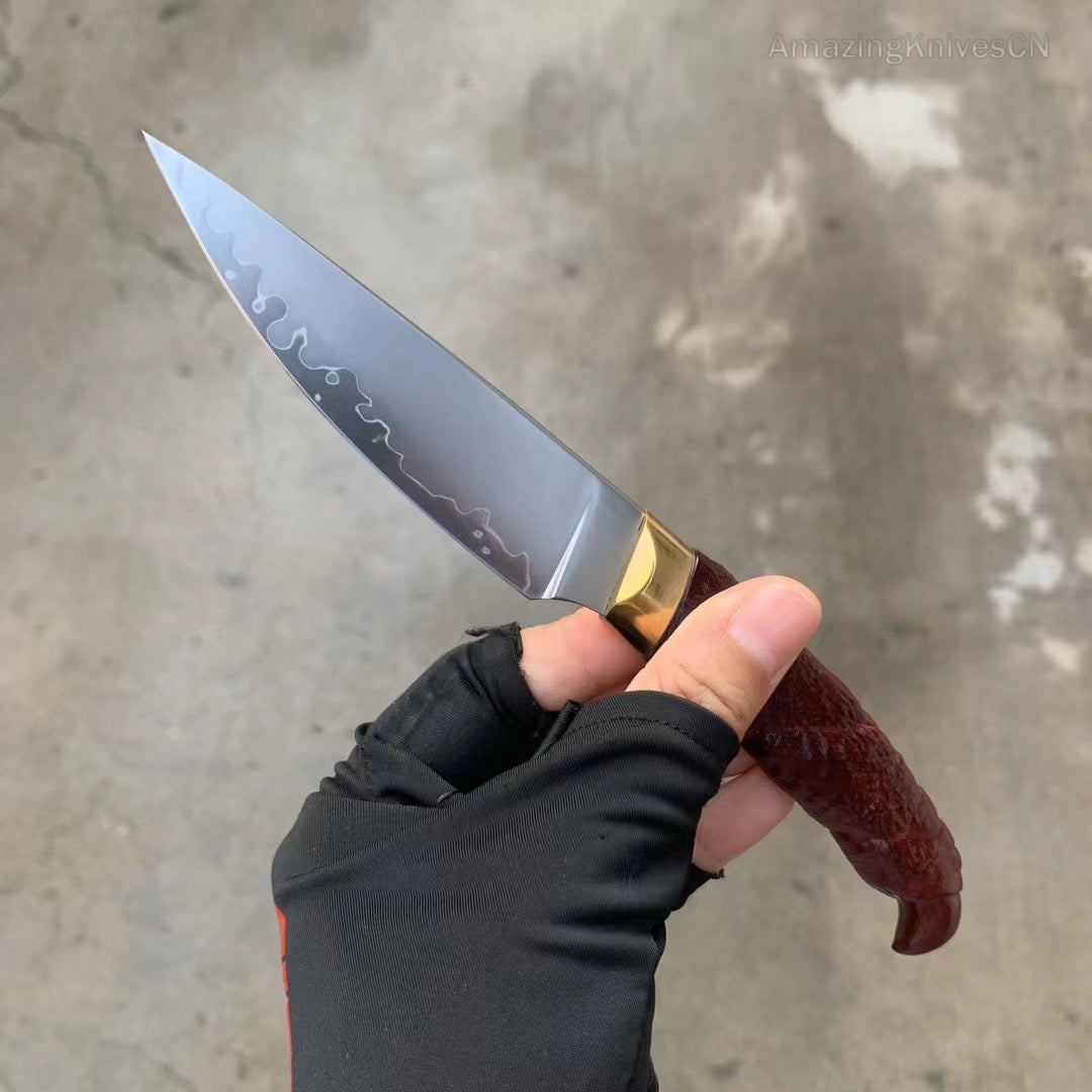 Collectible SKD-11 Steel Hunting Knife Fixed Blade Knife Bloodwood with Sheath - AK-HT0911