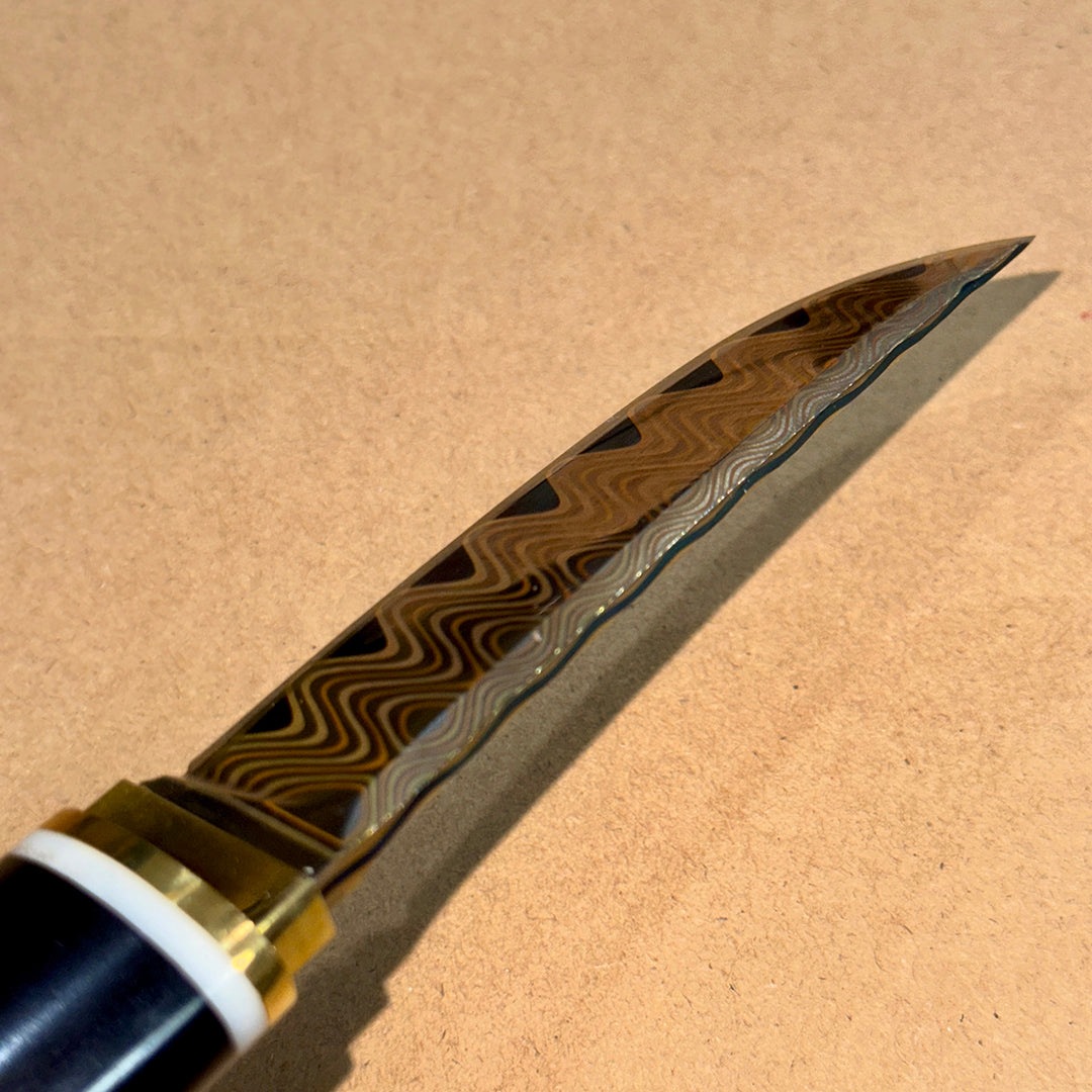 Handcrafted Japanese Style Katana Knife Copper Damascus Ninja Warrior Bushido - AK-HT0906