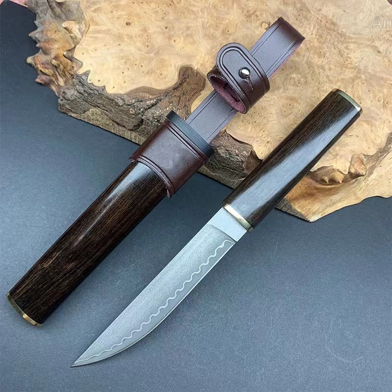 Japanese Style SKD-11 Steel Katana Knife Ninja Samurai Collectible Bushido Ebony - AK-HT0928