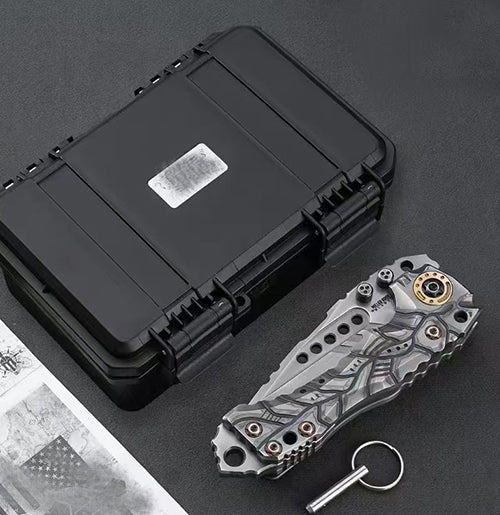 Handmade VG10 Steel Folding Knife Titanium Handle Heavy Duty - AK-HT1025