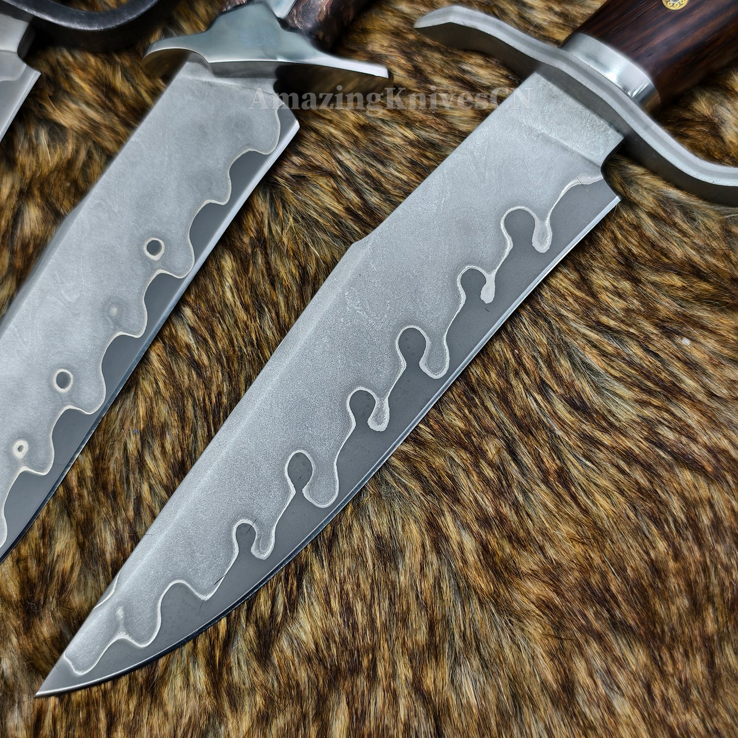 Hand Forged Damascus Steel Hunting Knife Bowie Survival Fixed Blade Full Tang- AK-HT0779-N
