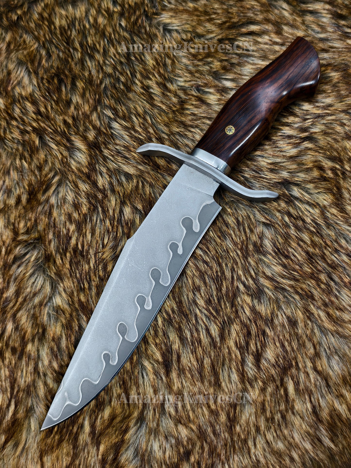Hand Forged Damascus Steel Hunting Knife Bowie Survival Fixed Blade Full Tang- AK-HT0779-N