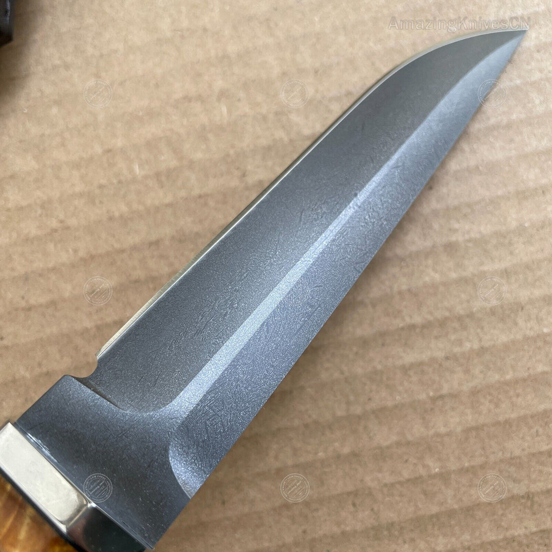 Wootz Steel Hunting Knife with Leather Sheath - AK-HT0775