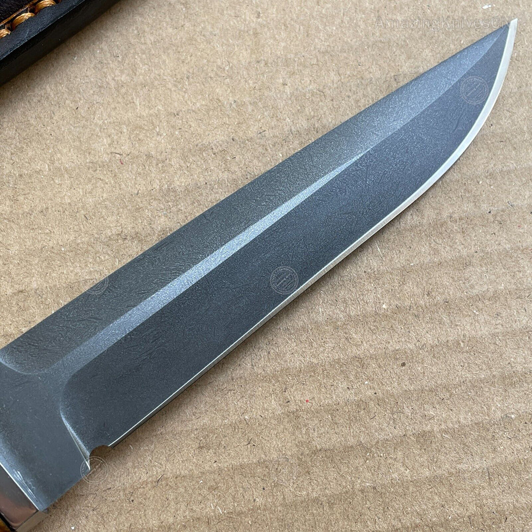 Wootz Steel Hunting Knife with Leather Sheath - AK-HT0775