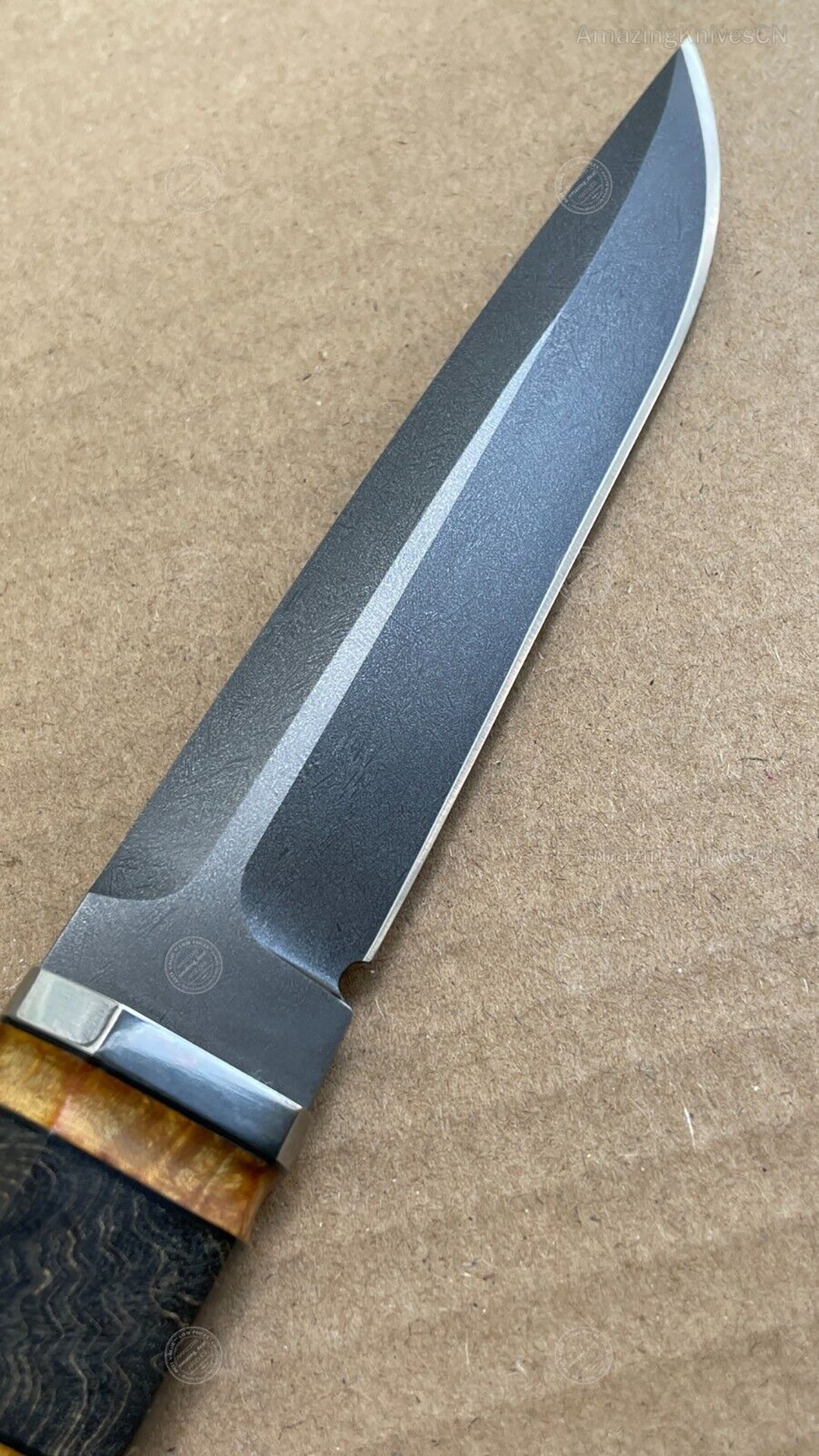 Wootz Steel Hunting Knife with Leather Sheath - AK-HT0775