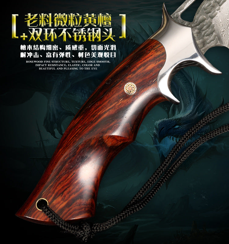 Handmade Forged Damascus Hunting Knife Handcrafted Fixed Blade - AK-HT0529-S