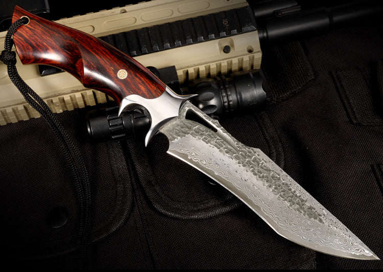 Handmade Forged Damascus Hunting Knife Handcrafted Fixed Blade - AK-HT0529-S