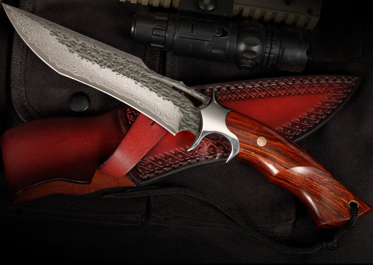 Handmade Forged Damascus Hunting Knife Handcrafted Fixed Blade - AK-HT0529-S