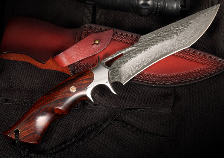 Handmade Forged Damascus Hunting Knife Handcrafted Fixed Blade - AK-HT0529-S