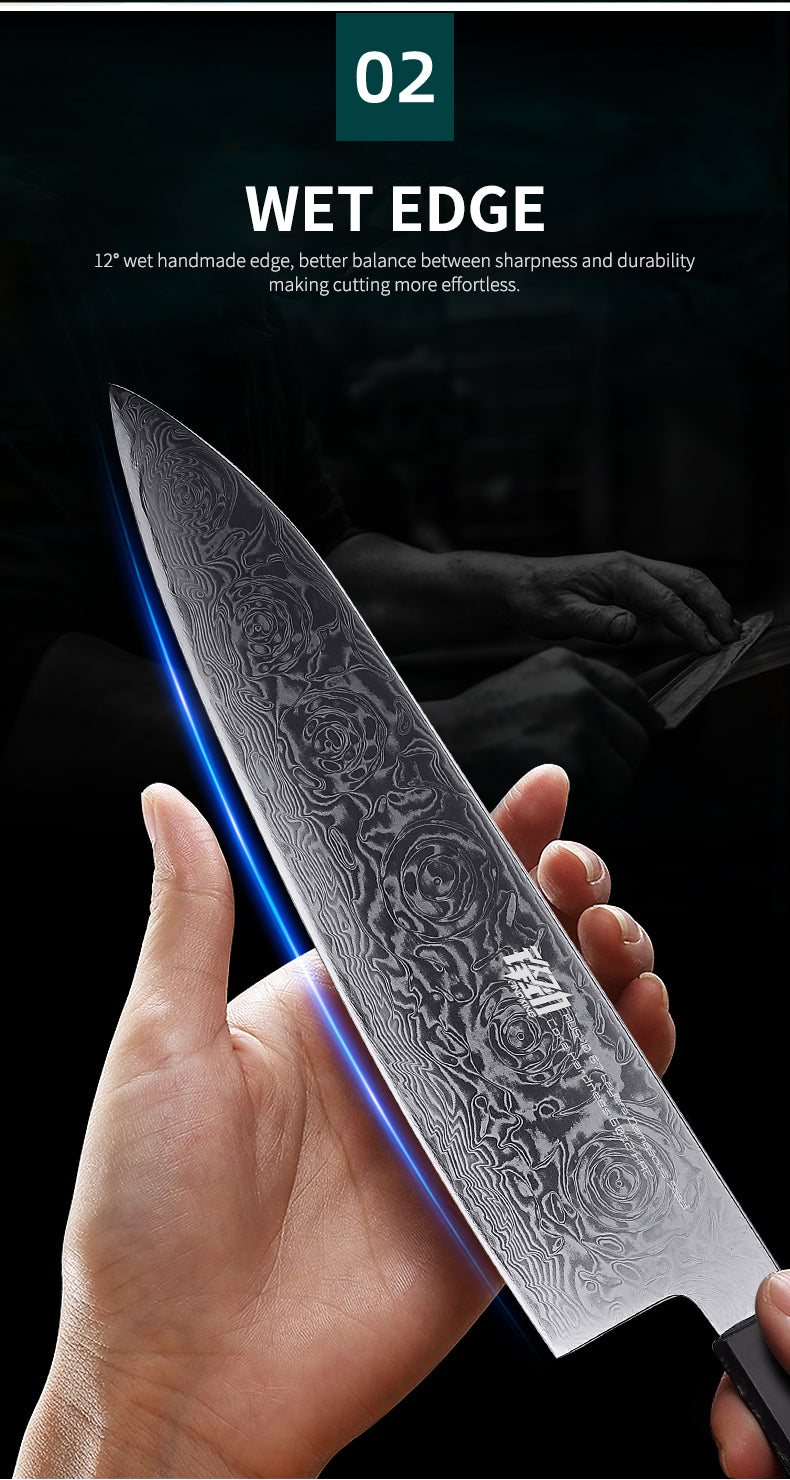 7 PCS Set Japanese AUS-10 67-Layer Damascus Steel Kithcen Knife Set Amazing Quality -AK-DS0789
