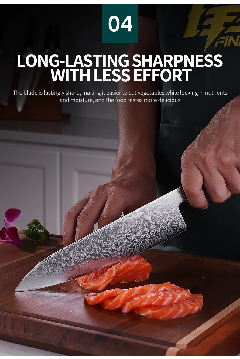 7 PCS Set Japanese AUS-10 67-Layer Damascus Steel Kithcen Knife Set Amazing Quality -AK-DS0789