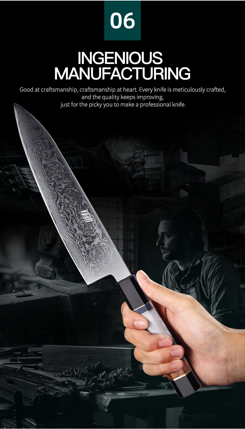 7 PCS Set Japanese AUS-10 67-Layer Damascus Steel Kithcen Knife Set Amazing Quality -AK-DS0789