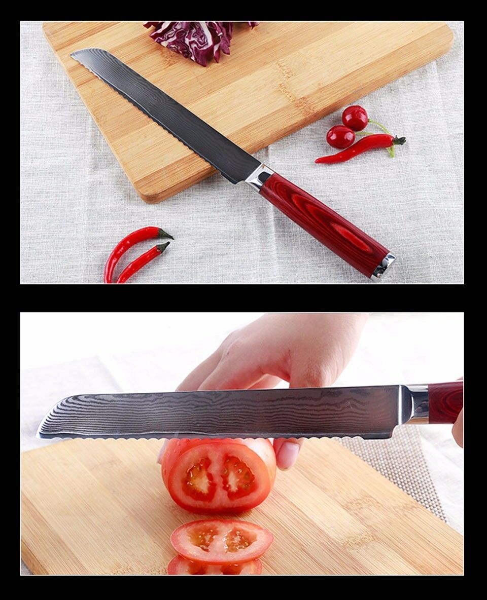 Japanese 67-Layer Damascus Kithcen Knife Set VG10 Steel Amazing Quality