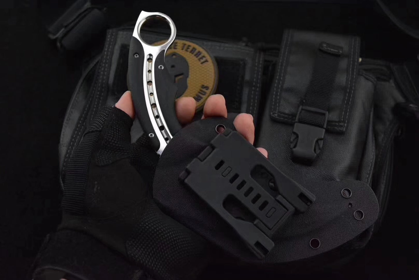 Karambit Fixed Blade Knife Mirror Light Karambits Claw Hunting Knives - AK-HT0774