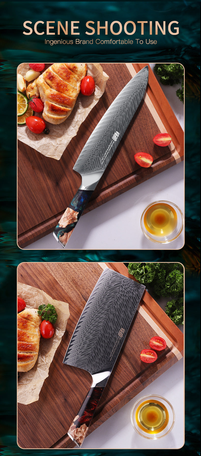 4 PCS Set 67-Layer  Damascus Steel Kithcen Knife Set Amazing Quality -AK-DS0790