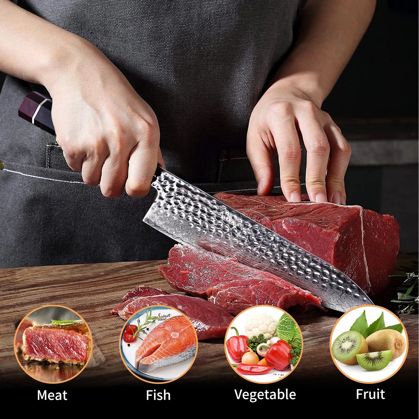 5 PCS Set 67-Layer  Damascus Steel Kithcen Knife Set Amazing Quality -AK-DS0819