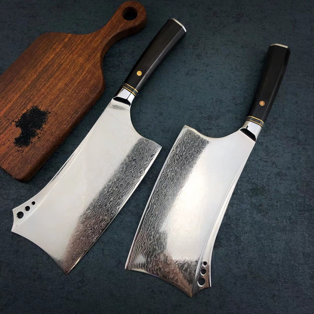 Japanese VG10 Damascus BoneKitchen Cleaver Chopper Chopping Knife Butcher -AK-DL0461