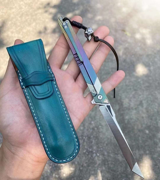 M390 Blade Folding Knife Tactical Rescue Survival Flipper Tanto Titanium - AK-HT0557-U