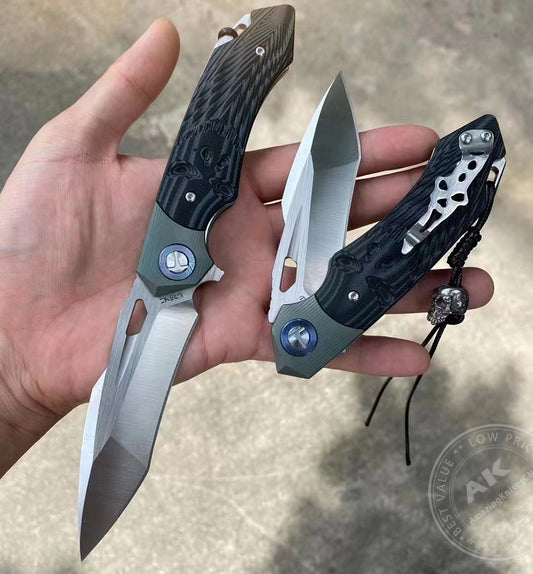 D2 Steel Blade Folding Knife Pocket Knife Tactical Survival Titanium - AK-HT0705-D