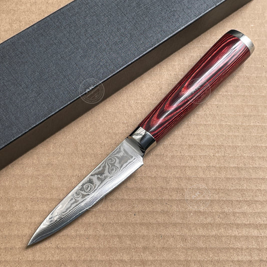 3.5'' Japanese Damascus Steel Kitchen Knives Paring Knife Wood Handle - AK-DP121