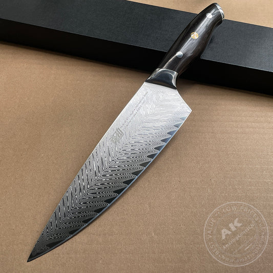 8 inch Chef Knife Japanese AUS-10 Damascus Steel Kitchen Knives High Quality Gyuto - AK-DC0739