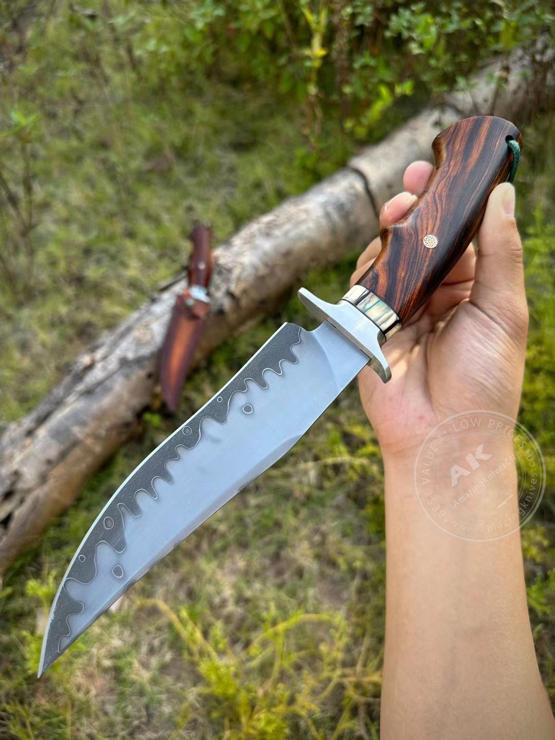 Japanese SKD-11 Steel Hunting Knife Survival Bowie Knife Fighter Full Tang - AK-HT0805