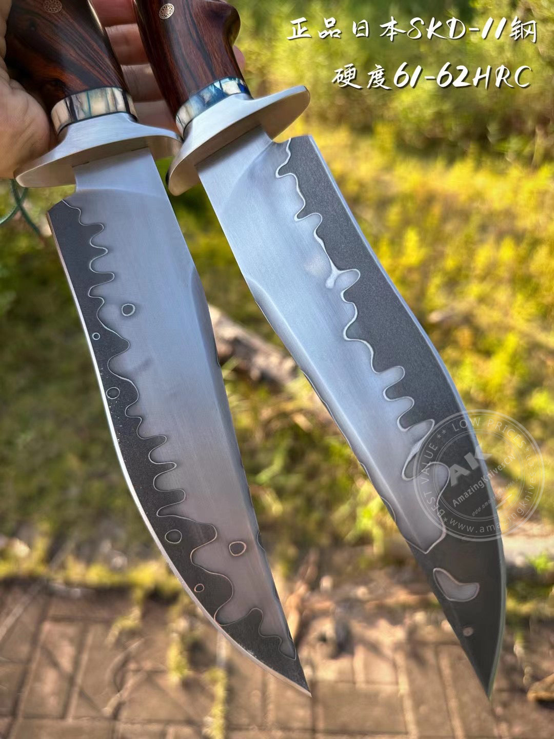 Japanese SKD-11 Steel Hunting Knife Survival Bowie Knife Fighter Full Tang - AK-HT0805