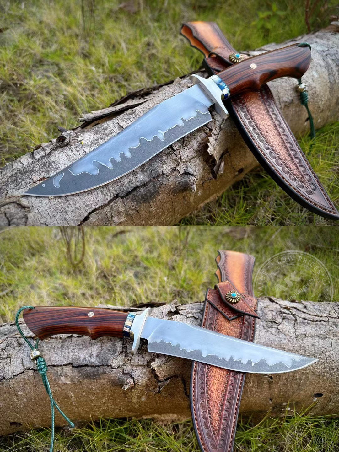 Japanese SKD-11 Steel Hunting Knife Survival Bowie Knife Fighter Full Tang - AK-HT0805